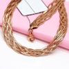 Purple Gold Woven Cross Necklace Luxury Atmospheric Rose Gold Plate Chain Color Gold Set Chain