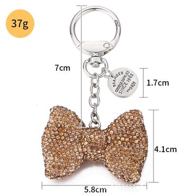 Crystal Rhinestone Bow Keychain: Car Pendant & Bag Accessory