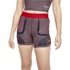 Nike Pantalones Cortos de Fitness Rayados de Cintura Alta para Mujer Rojos Azules CU0224-498