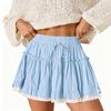 Women's Fashion Solid Color Splicing Cake Skirt Lace Lace High Waist A-line Half Length Short Skirt