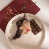 Autumn And Winter Cartoon Plush Cute Doll Chocolate Necklace, Light Luxury High Sense Fashion Personality Temperament Sweater Chain