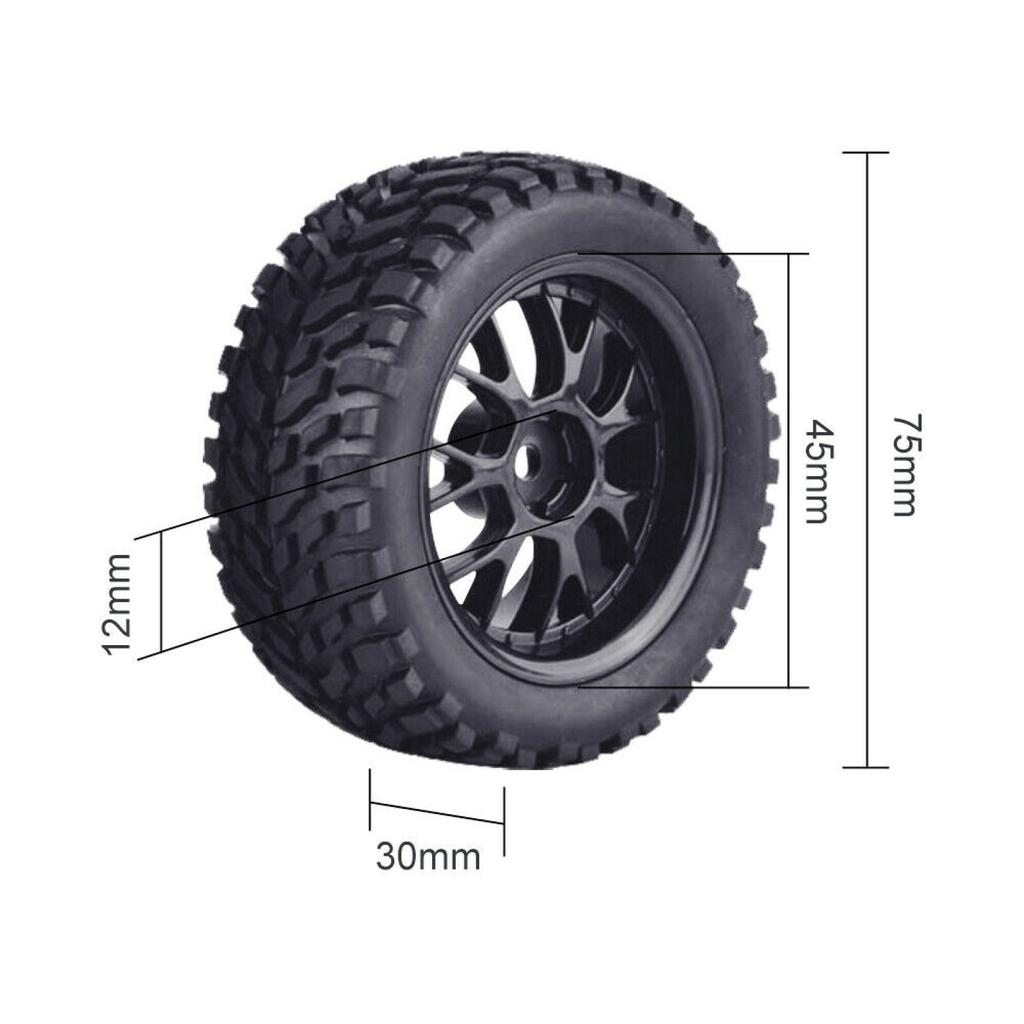 1/10 Off Road Wheels Drift Rims 75mm RC Tires for Rc Car Off-Road Drift Rock For HSP HPI 1:10 RC Racing Car Accessories