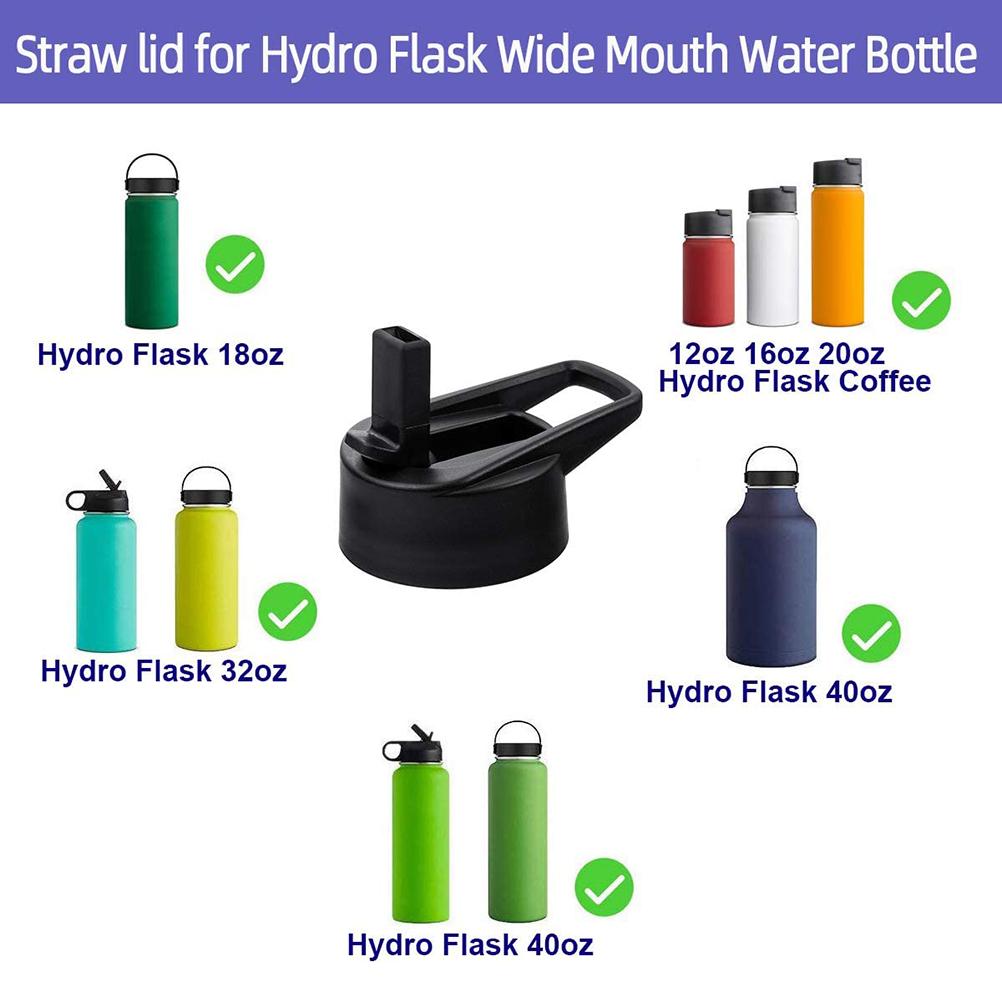 Straw Lid Compatible for Hydro Flask Wide Mouth Water Bottle Flip Straw  Straws Top Replacement Lids