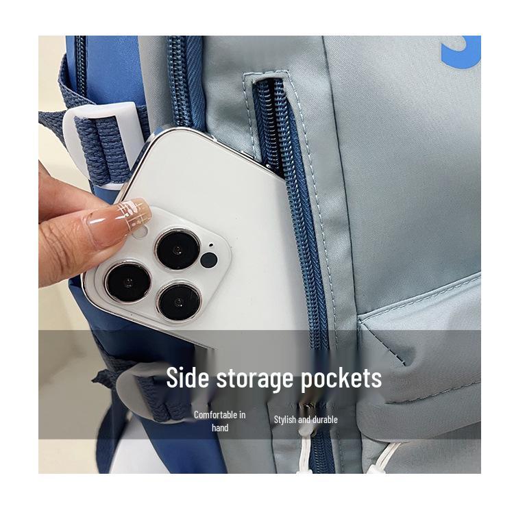 Women's Retro Color Block Backpack for Students (Large Capacity)