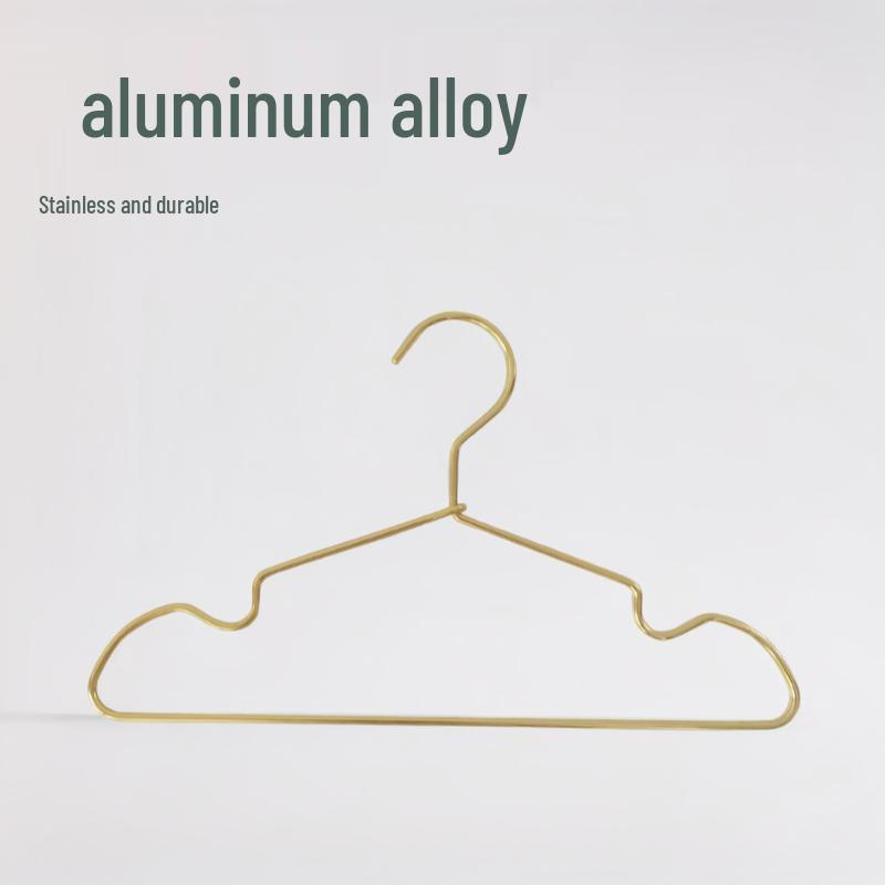Luxury Gold Aluminum Baby Clothes Hanger - Small, Lightweight, Metal Rack for Children's Clothes