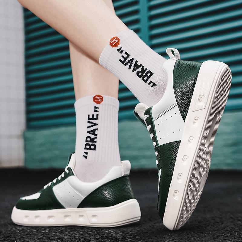 New original niche casual shoes classic black and white panda with leather skateboard shoes