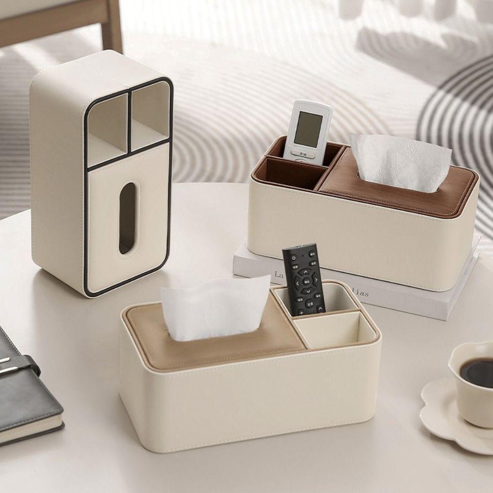 PU Leather Tissue Box Luxury Tissue Box Cover Household Tissue Storage Box Hotel Living Room