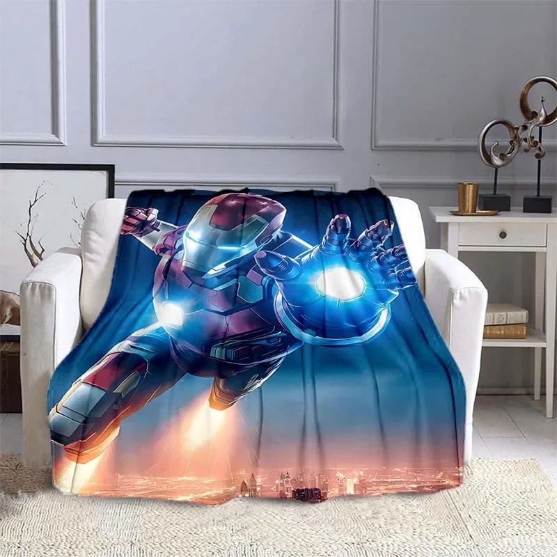 Iron Man Printed Blanket Children Adult Blanket Soft and Warm Bedding for Bed Sofa Outdoor Travel Cover Blanket
