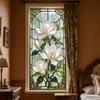 Painted Vintage White Magnolia Flower Outdoor Balcony Glass Display Window Sticker