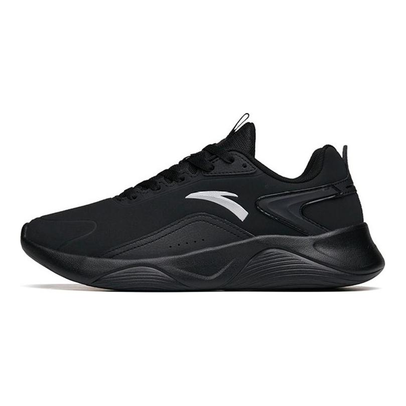 Anta Cushioning Slip Resistant Abrasion Resistant Low top Running Shoes Men's Pure Black 112215571-7