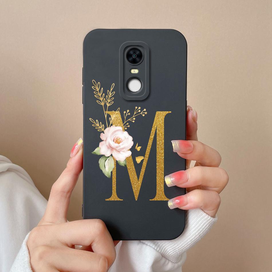 For Redmi 5 Plus Note5 Cases Shiny A-Z Letter Liquid Silicone Anti Drop Phone Protective Back Covers For Redmi5Plus Note5 Funda