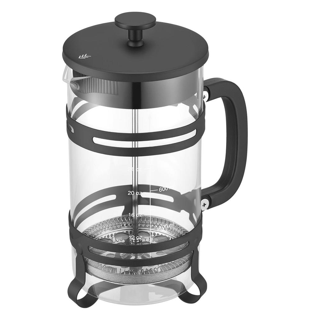 VEVOR French Press Coffee Maker, 1 Liter Borosilicate Glass Coffee Press Tea Maker with Stainless Steel Filter