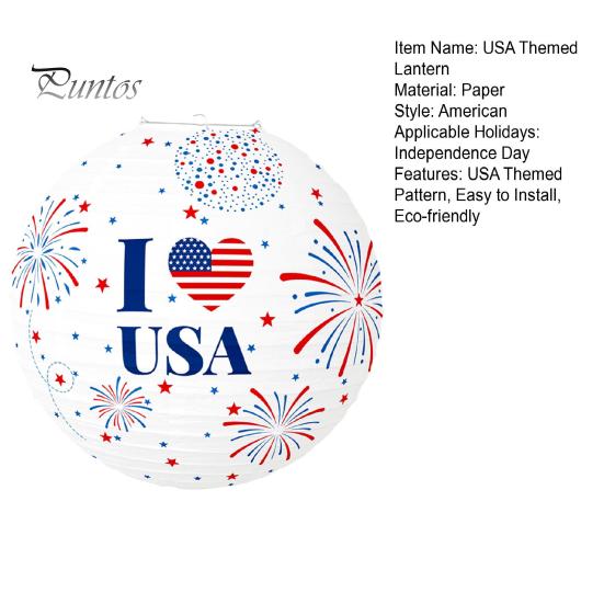 Paper Lantern Festive Independence Day Decoration USA Themed Pattern Hanging Paper Lantern Party Home Decor
