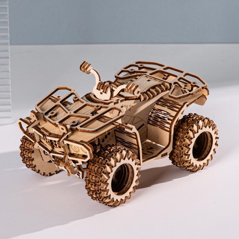 3D Stereo Wooden Beach Car Puzzle - DIY Educational Toy & Desk Ornament for Children