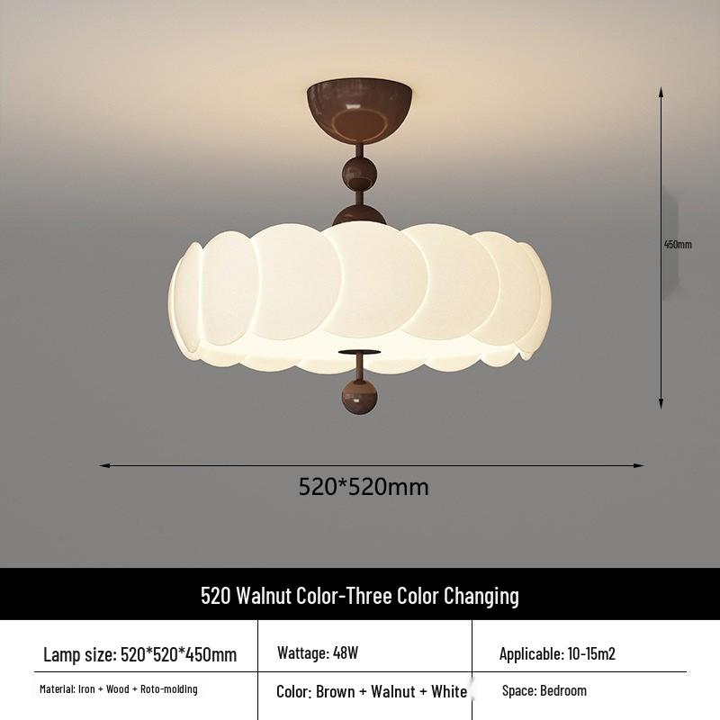 French Cream Bedroom Ceiling Lamp - Wabi-Sabi, Medieval Retro Design with Full-Spectrum Eye Protection