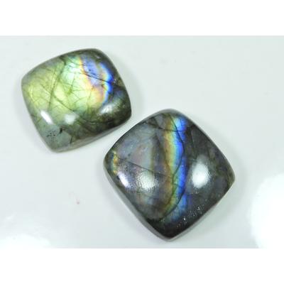 114Cts. Labradorite 2Pcs Octagon Multi Cabochon Natural Gemstone 27-28 MM SK-1285