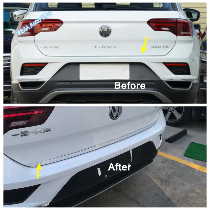 Car Styling Rear Trunk Tailgate Up Tail Decoration Strip Cover Trim For Volkswagen T-Roc T Roc 2018 - 2024 Exterior Accessories