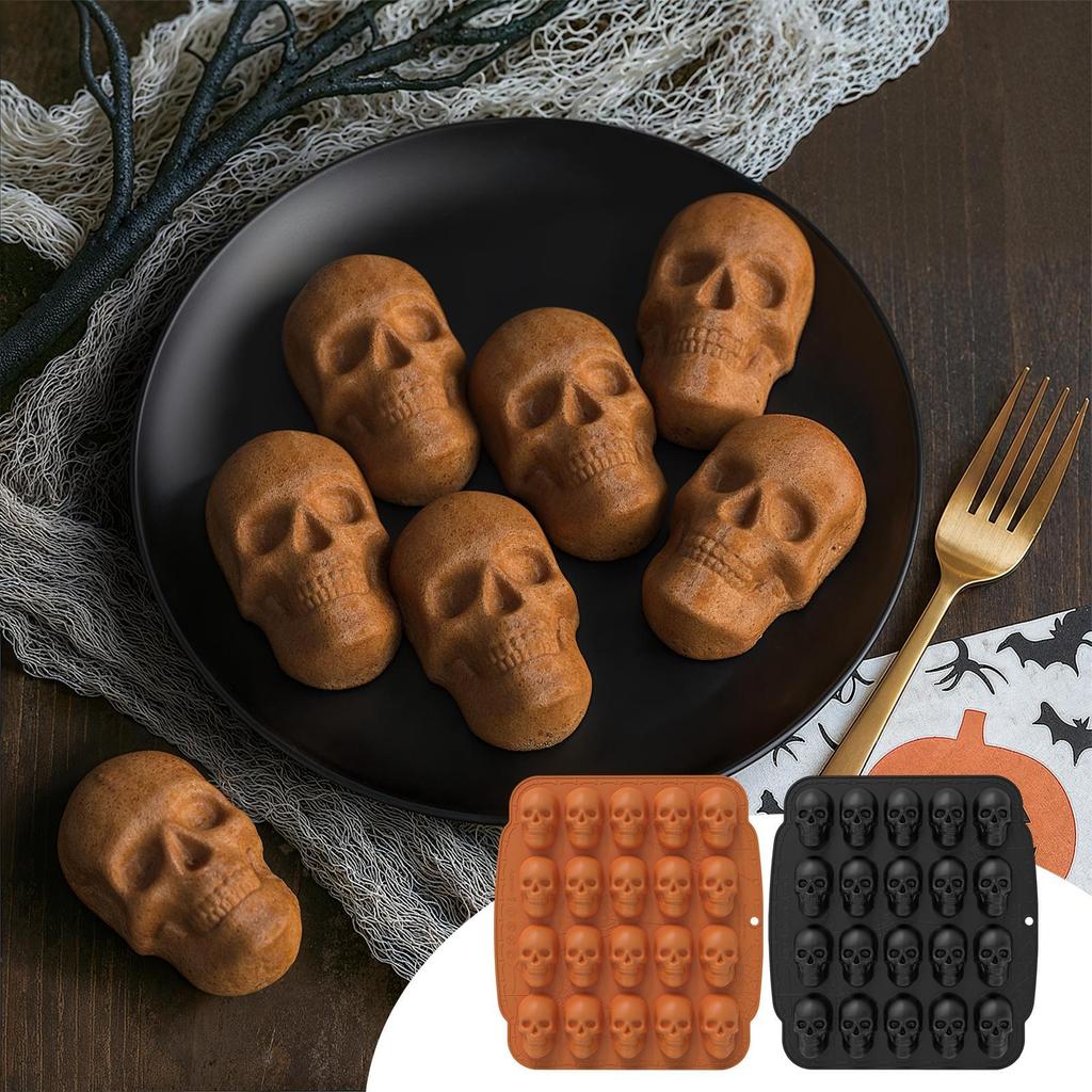 Halloween Molds For Baking Jellies Skeleton Mould 3D Easy Release Reusable Silicone Molds For Candy Chocolate Gummy Halloween