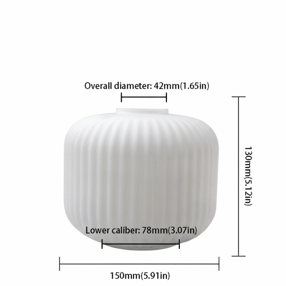 Striped Glass Lamp Shade  Lantern Shaped Decorative Cover Vertical Striped  Light Fixture