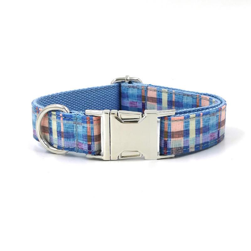 Pet Collar With Silver Buckle For Small Dogs Cotton Material Cute Flower Pattern Breathable Design