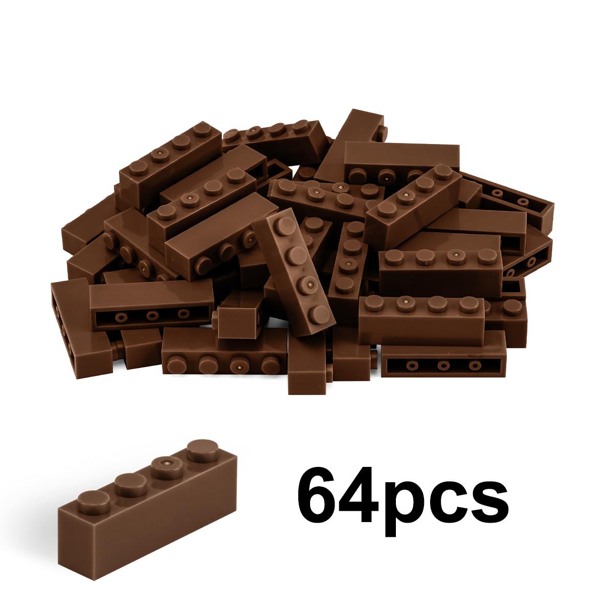 

100g1x4high brickBuilding Blocks Thick FiguresBricks Dots Learning Imaginative SizeCompatible Including Plastic Playthings forChildren 100g1x4 high brick коричневый