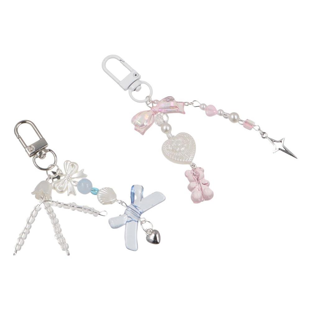 Sparkling Y2K Phone Charms Knotbow Phone Chain Beaded Phone Lanyard  Jewelry Gifts