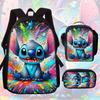 Stitc Schoolbag, Primary And Secondary School Student Backpack, Satchel, Pencil Case, Three-Piece Set, Animation Cartoon