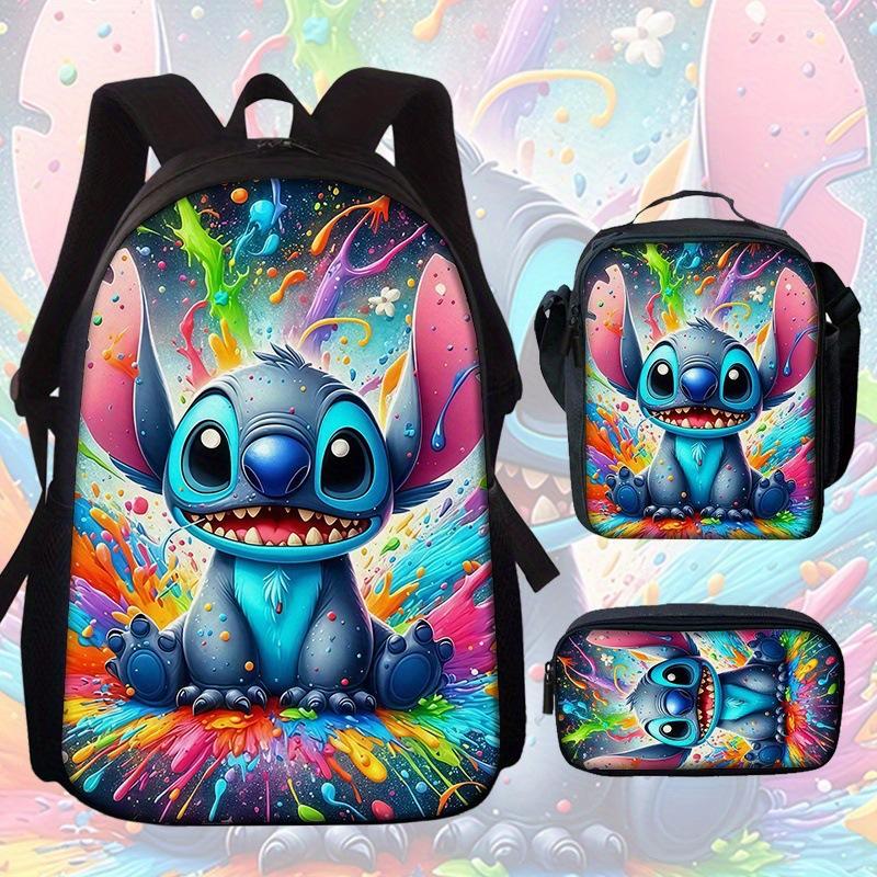 Stitc Schoolbag, Primary And Secondary School Student Backpack, Satchel, Pencil Case, Three-Piece Set, Animation Cartoon