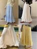 Spring 2026 Women's High-Waisted Ruffled Mesh A-Line Maxi Skirt - Gentle & Slimming