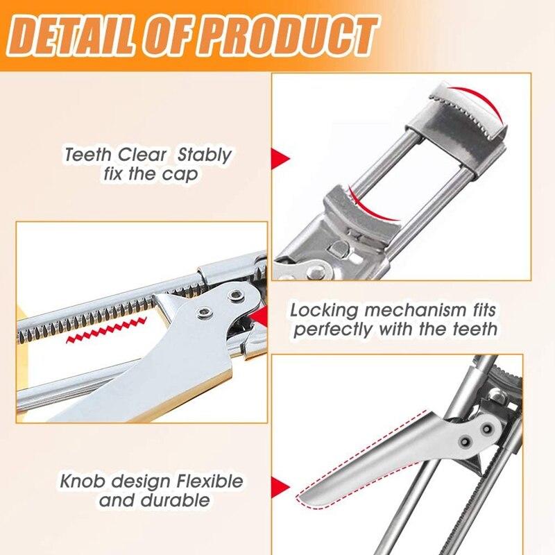 2 Pcs. Adjustable Corkscrews, Jars and Corkscrews, Adjustable Multifunction Handles for Stainless Steel Lids |