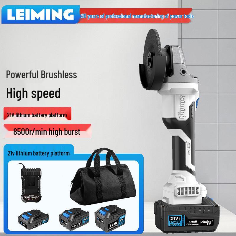 Leiming LS780 Akku-Winkelschleifer bürstenlos mit Lithium-Akku zum Trennen, Schleifen und Polieren