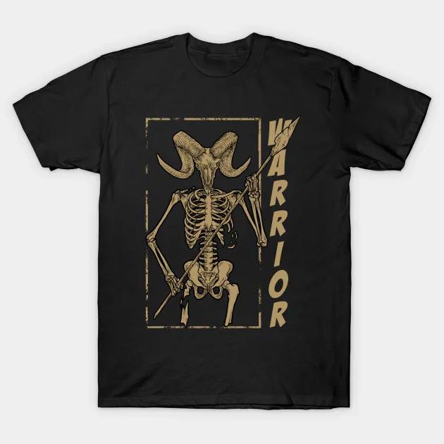 Demon Goat Head Skeleton Evil Warriors T Shirt. New 100% Cotton Short Sleeve O-Neck T-shirt Casual Mens Top Size S-3XL - Men ... S разноцветный