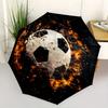 Soccer Ball Fire Automatic Folding Umbrella  Simple Eight Rib Design, Bright Color Pattern, Durable Iron Frame, Ideal for Travel and Outdoor