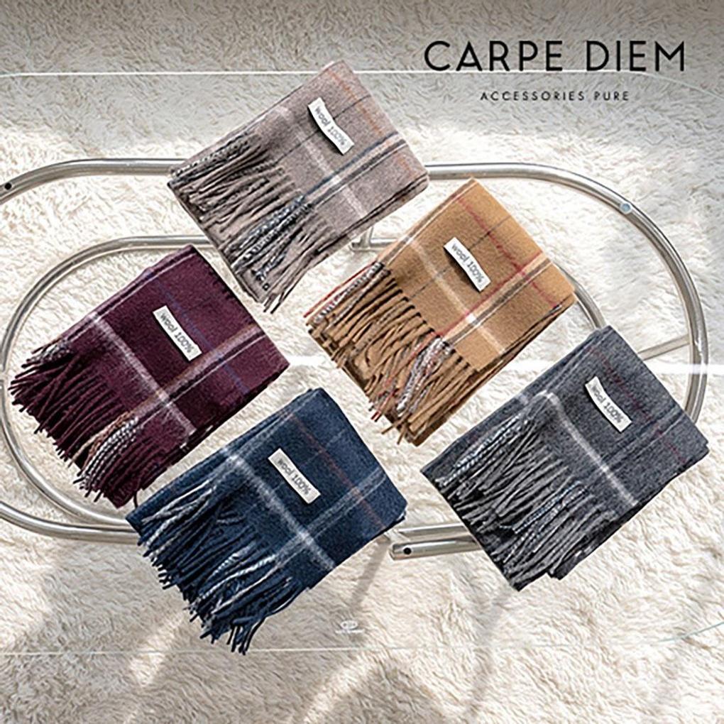 Carpe Diem Pin Check Wool Muffler MF023