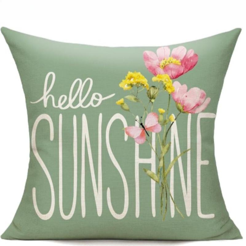 Throw Pillow Covers Spring Summer Garden Flowers Farmhouse Patio Decorative Cushion Covers Home Decor Couch For Sofa Livingroom