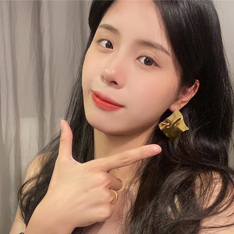 Electroplating Simple Fashion Geometric Earrings Women'S Electroplating Trendy Personality Stud Earrings Temperament