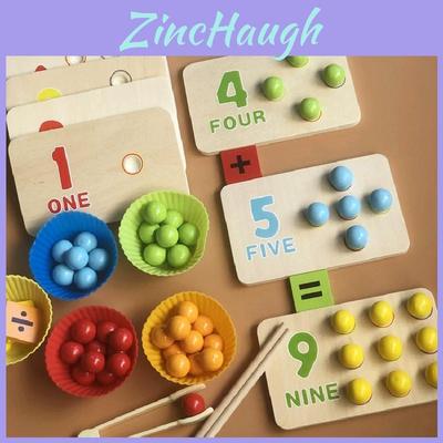 Wooden Multifunctional Arithmetic Clip Bead Learning Board Kid Puzzle Toy Set For Cognitive Development
