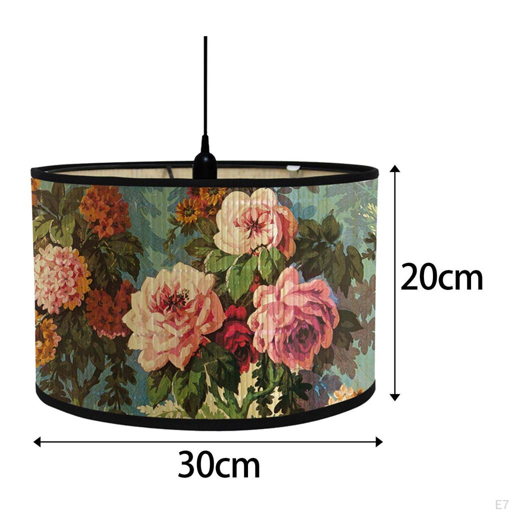 Bamboo Drum Shade for Table Lamps In Bedroom