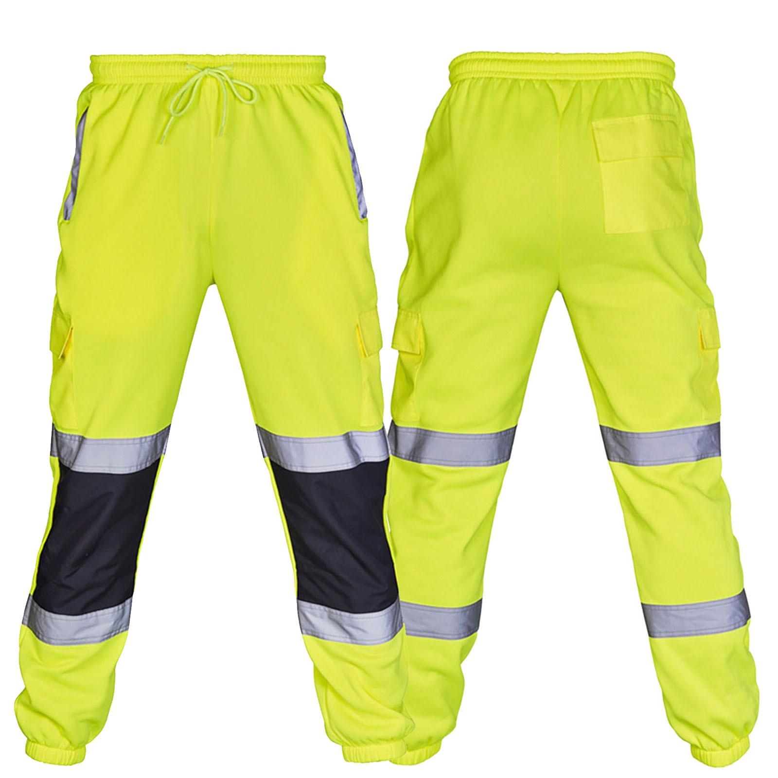 Xingben Four Heren Casual Broek Splicing Reflecterende Streep Werkkleding Casual Zak Cargo Broek XL
