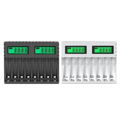 Battery Charger Intelligent Lcd Indicator Short Circuit Protection for AA/AAA Rechargeable Battery Charger 8 Slot