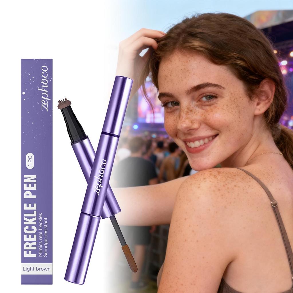 Zephoco Light Brown Freckle Pen: Smooth application, excellent color payoff for natural faux freckles.