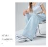 Blue High-Waisted Wide-Leg Jeans: Women's Slimming Loose Straight-Leg Pants, Spring 2026 New Style.