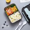 Transparente Lunchbox für Kinder, Vorratsbehälter für Lebensmittel mit Deckel, auslaufsicher, für die Mikrowelle geeignet, Speisenwärmer, Snacks, Bento-Box im japanischen Stil