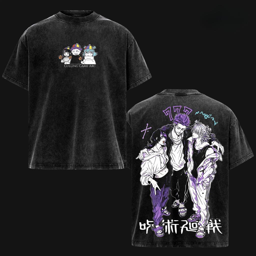 Jujutsu Kaisen Hakari Kinji T-shirt For Men's Clothing Harajuku Washed Oversized T Shirt Casual Short Sleeve Cotton Tees Tops