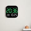 LED Wall Clock With Remote Control Display Temperature Room Desktop Clock