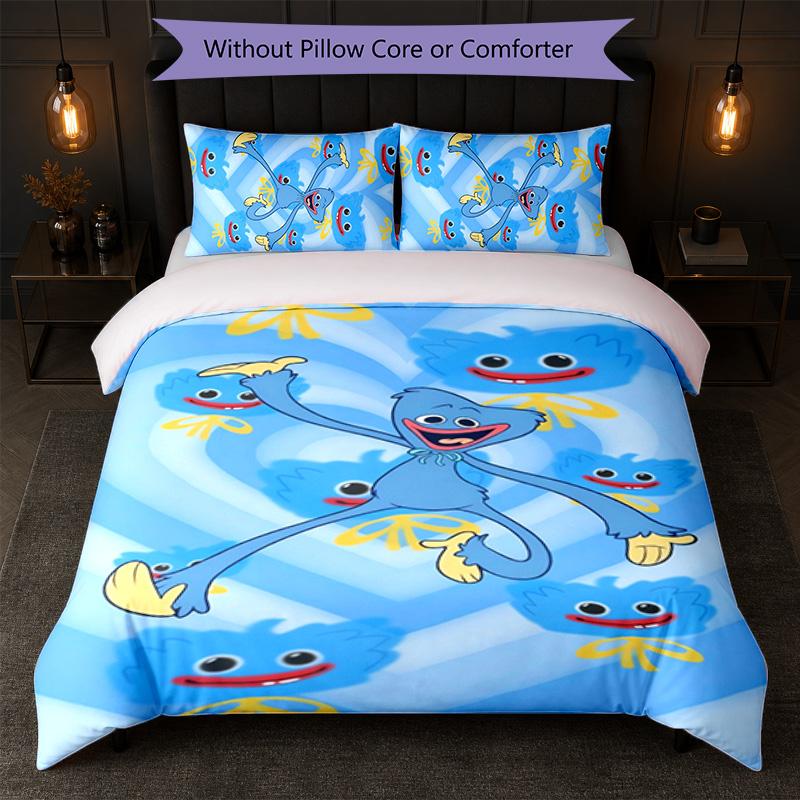 Poppy Playtime Print 3Pcs Duvet Cover Set 1 Duvet Cover and 2 Pillowcases Soft Bed Linen For Household Bedroom