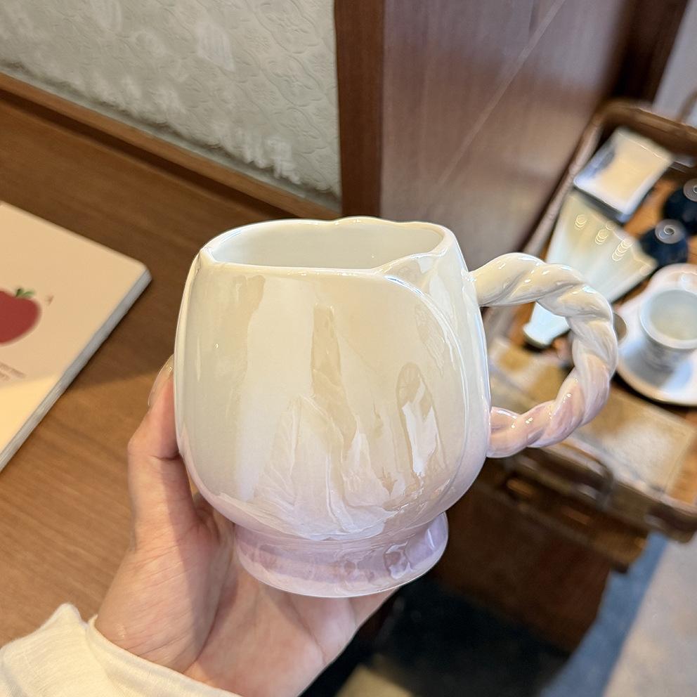Flower Mug Ins High-value Girl's Heart Ceramic Cup Exquisite Water Cup Couple Home Coffee Breakfast Cup