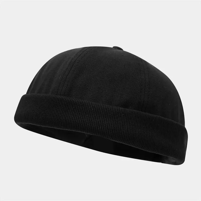 Spring and Summer Cotton Solid Docker Cap Brimless Hat Skullies Beanie Hats Landlord Sailor Cap Men and Women 40