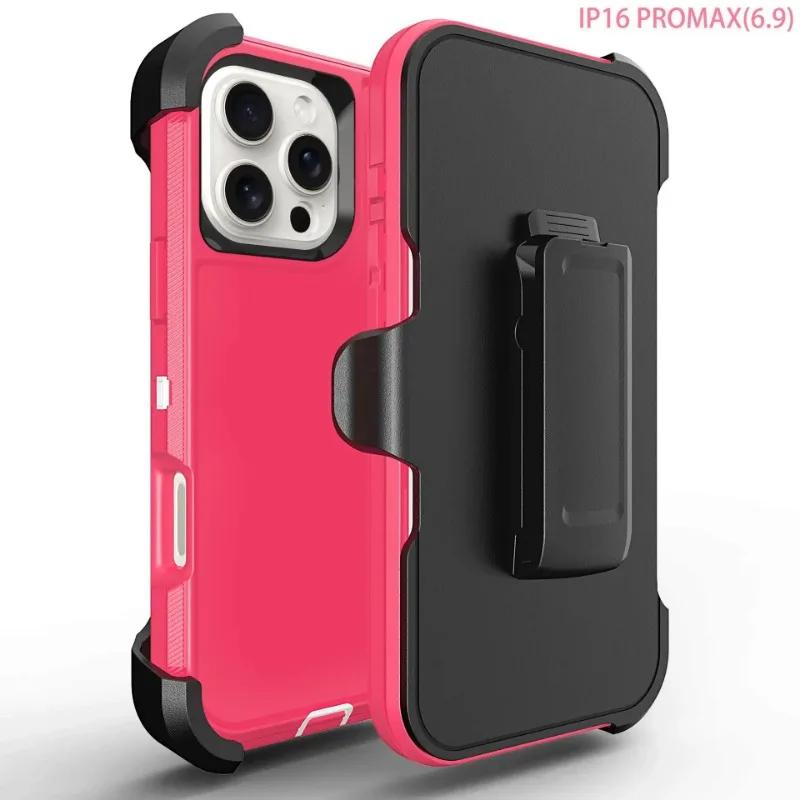 

360 Надміцний Міцний Броньований Чохол Otter Defender Box для Iphone 16Pro Max Plus 15 14 13 12 16e Протиударний Чохол Кліпса для ременя iphone 12 12pro