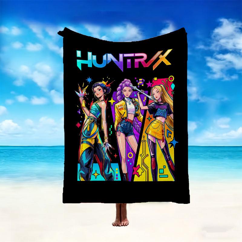 1pz Coperta Kpop Demon Hunters Accogliente, Coperta Stampata Leggera e Resistente, Perfetta per Casa, Divano, Letto, Picnic, Viaggio, Ufficio